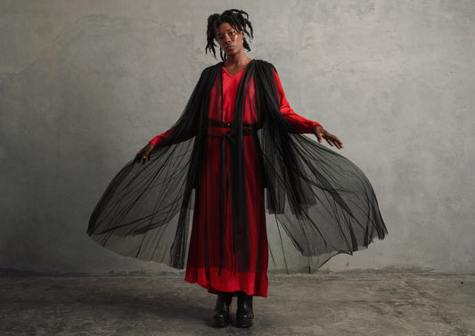 Mesh black vest by designer Mark Baigent