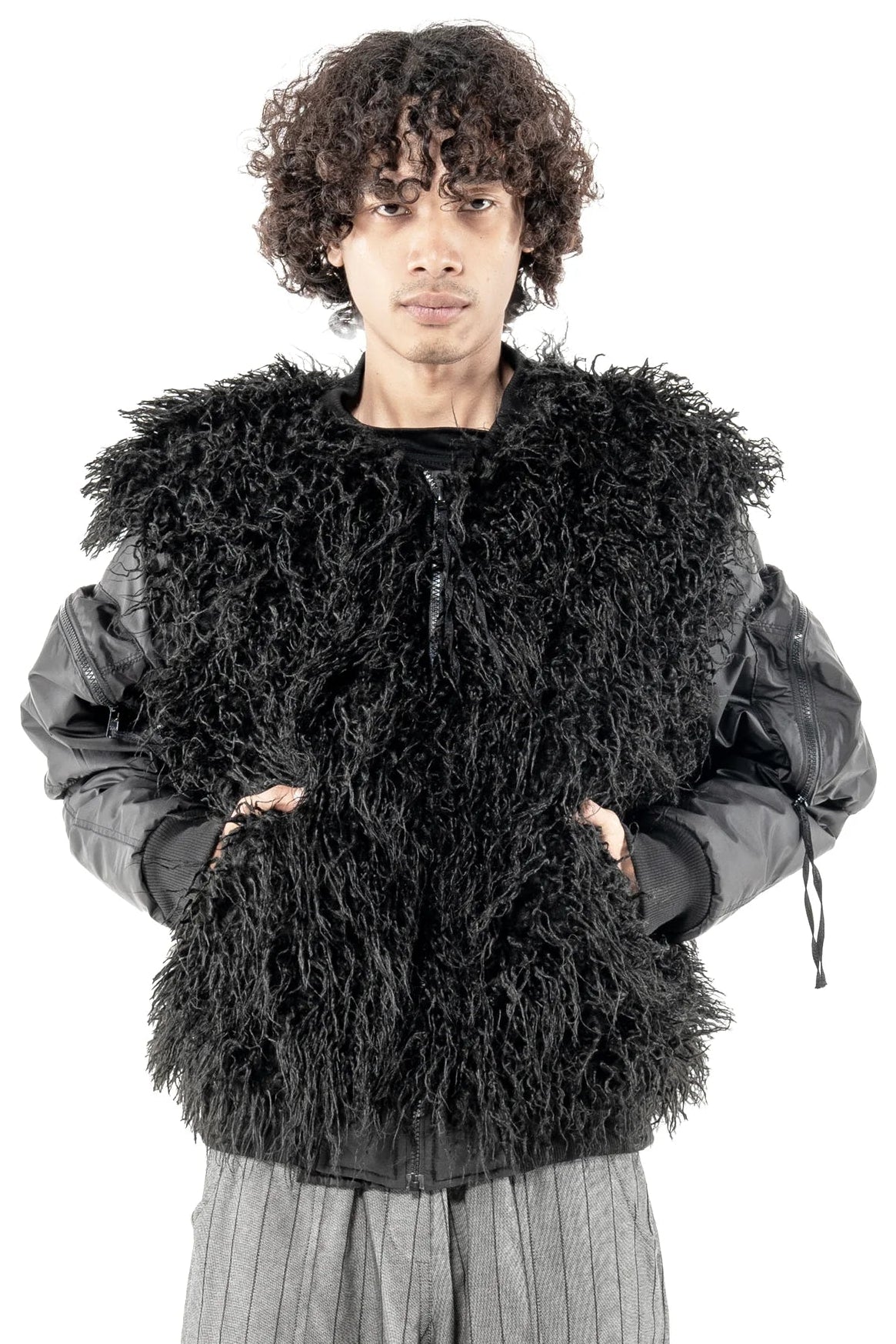 Black bomber jacket by Mark Baigent - Lili the First Boutique NYC