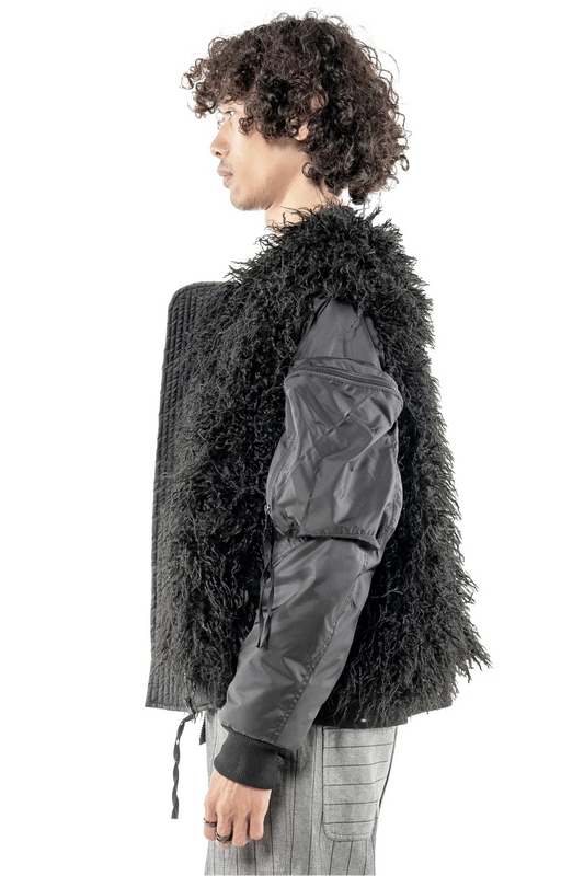Black bomber jacket by Mark Baigent - Lili the First Boutique NYC
