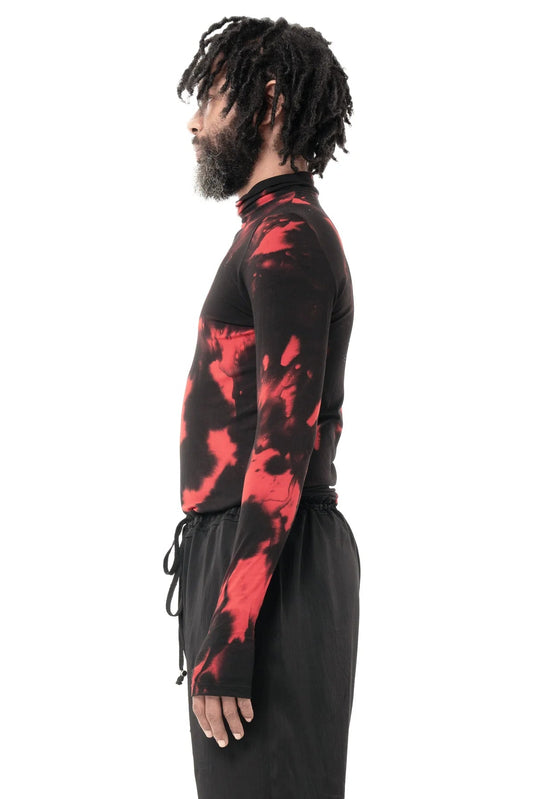 Black and red tie-dye long-sleeve top - Lili the First Boutique NYC