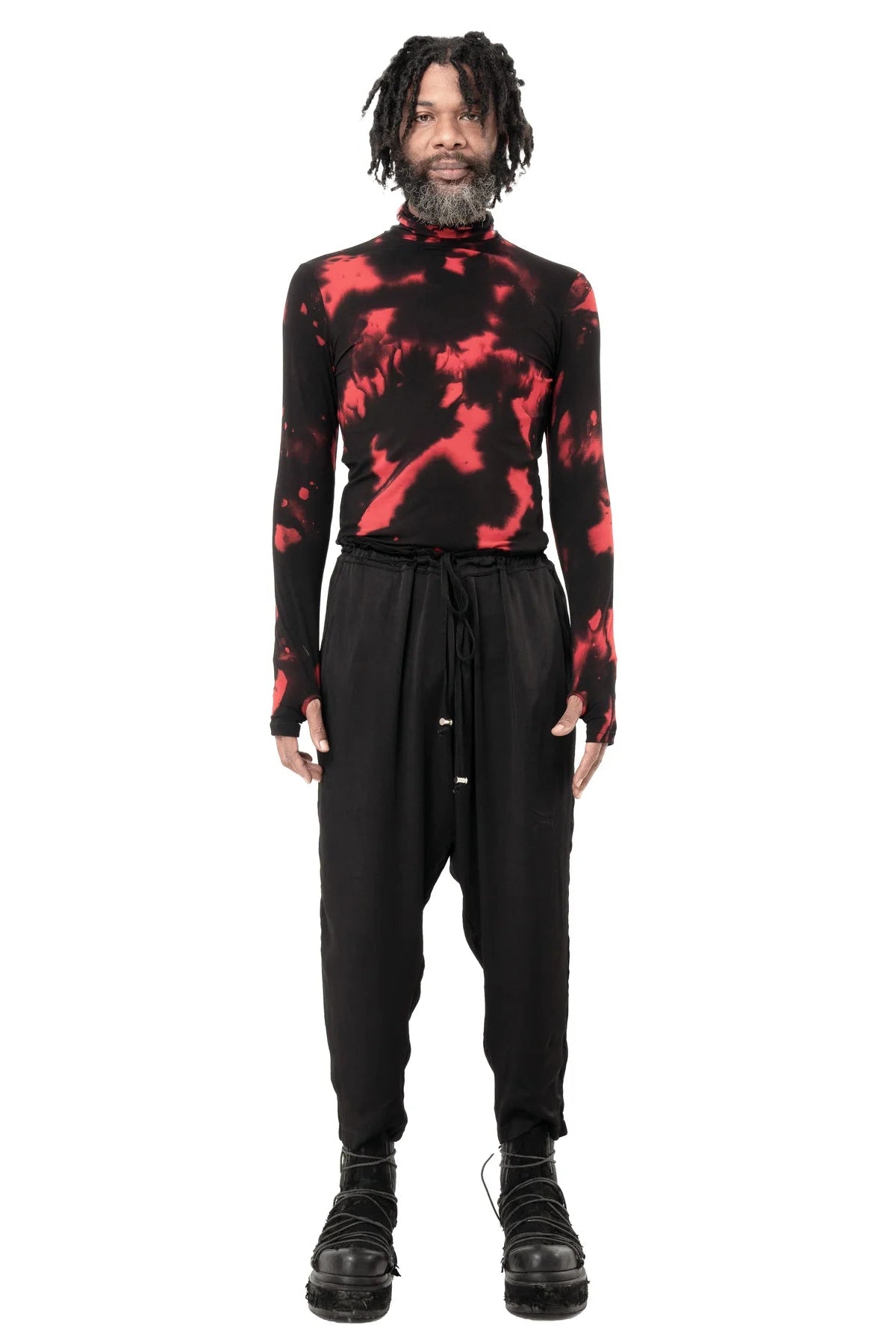 Black and red tie-dye long-sleeve top - Lili the First Boutique NYC