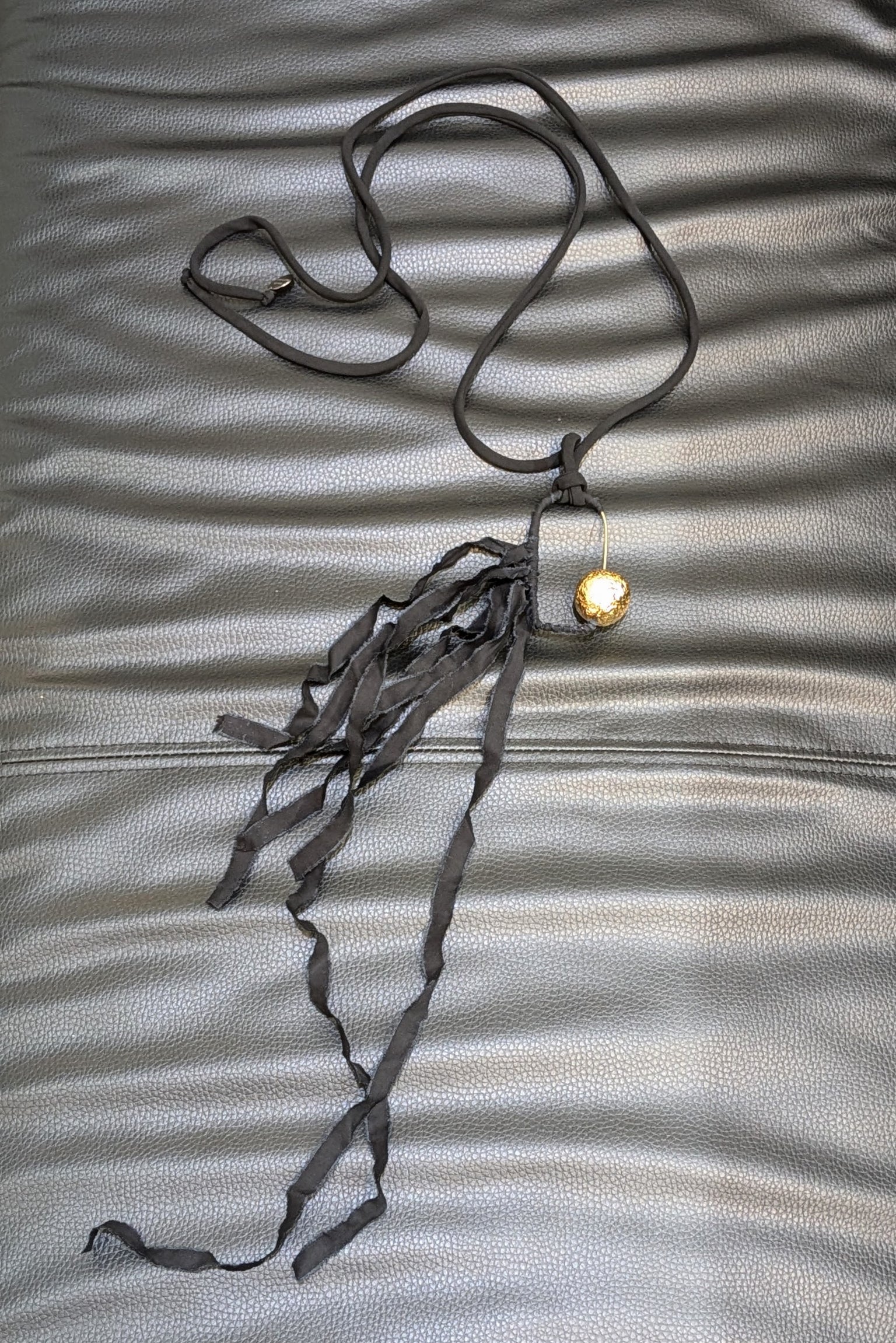 Maria Calderara Fabric Long necklace Cotton Gold Nugget