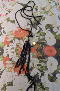 Maria Calderara Fabric Long necklace Cotton Gold Nugget