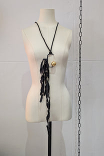 Maria Calderara Fabric Long necklace Cotton Gold Nugget