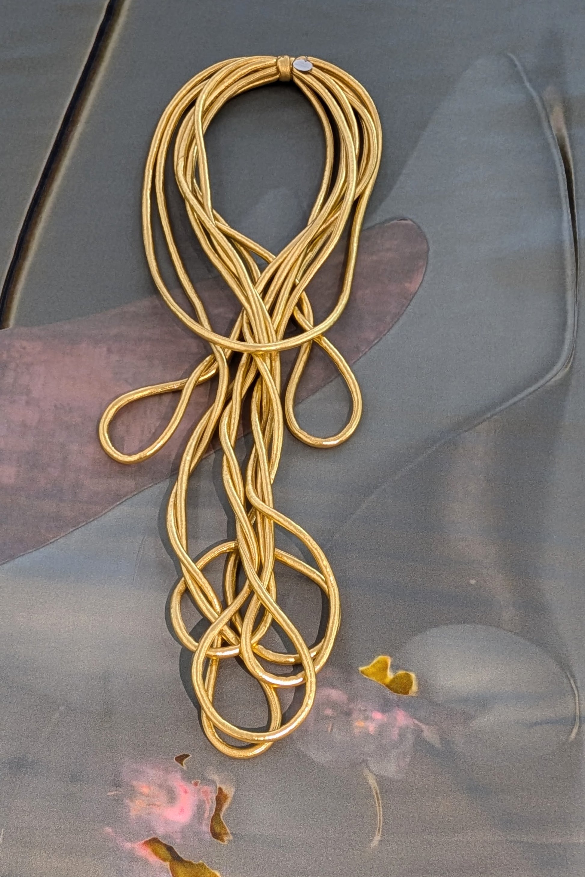 Maria Calderara Necklace - tubular fabric - Gold