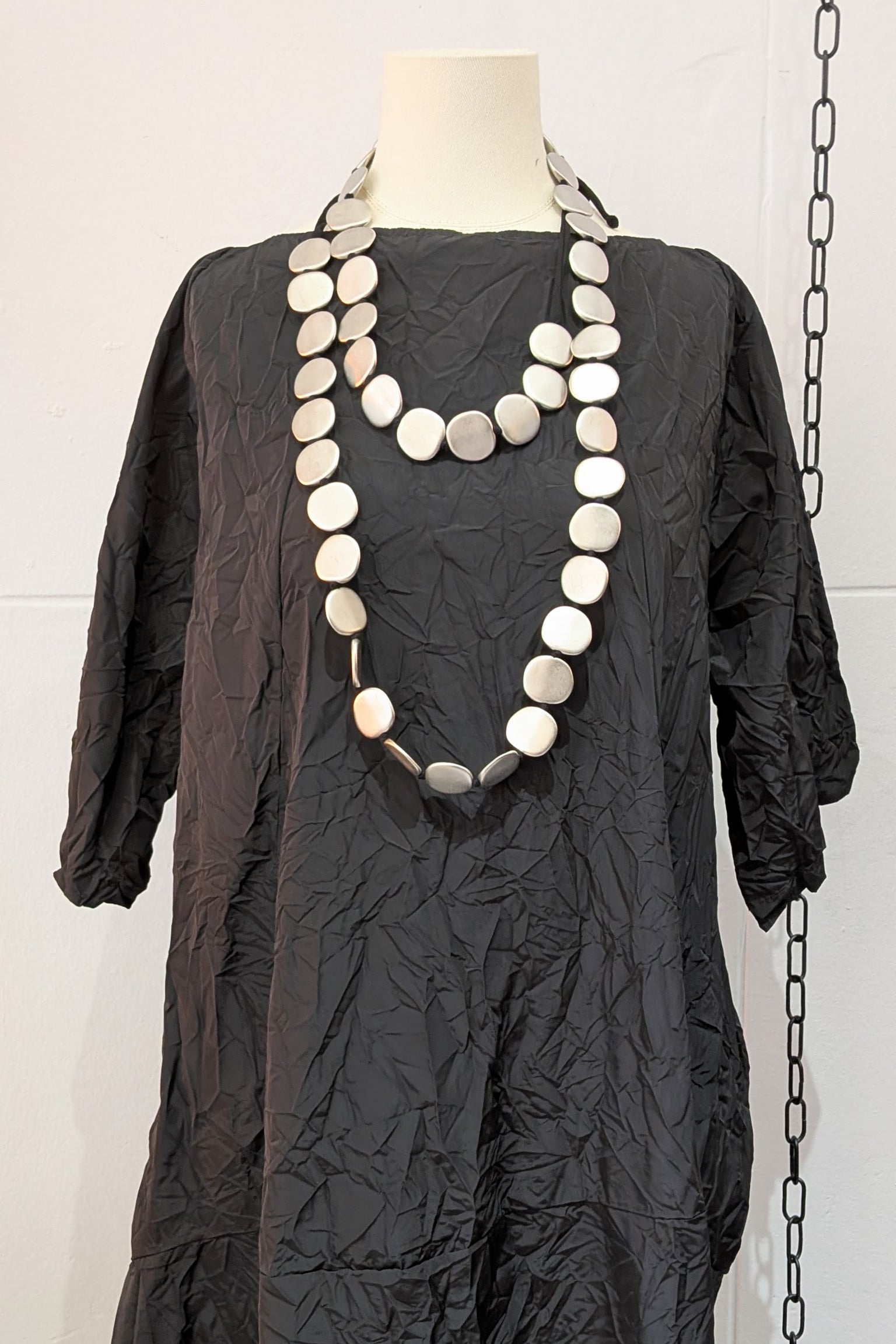 Maria Calderara Long Silver Resin beads Necklace