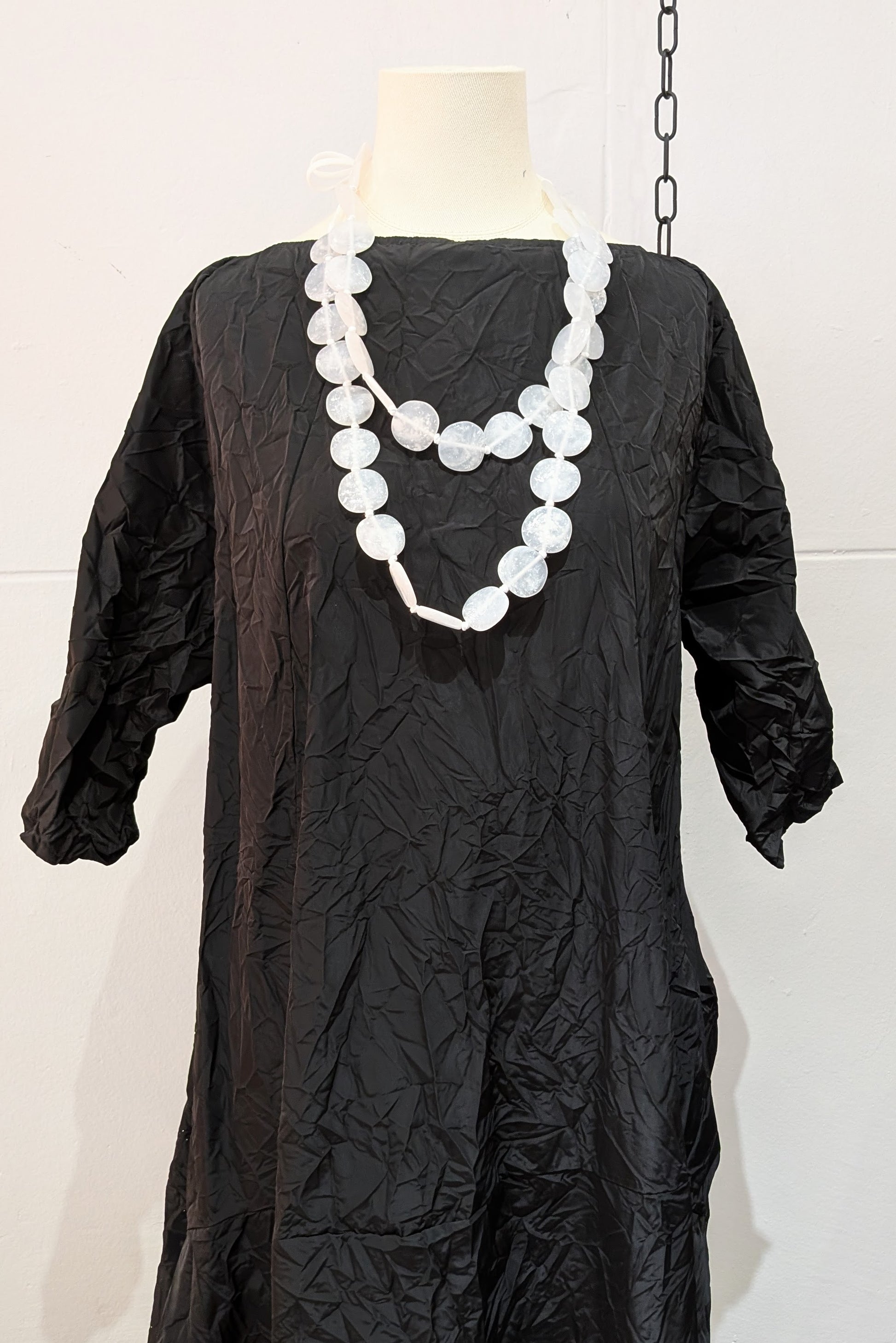 Maria Calderara - necklace - extra long white resin, adjustable length