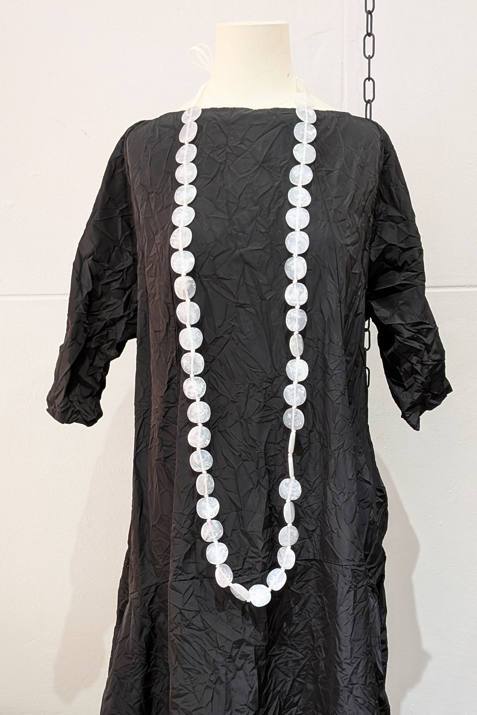 Maria Calderara - necklace - extra long white resin, adjustable length