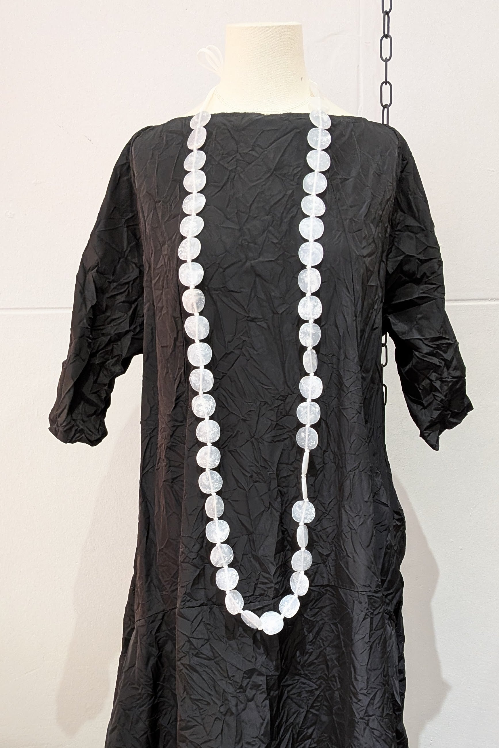 Maria Calderara - necklace - extra long white resin, adjustable length