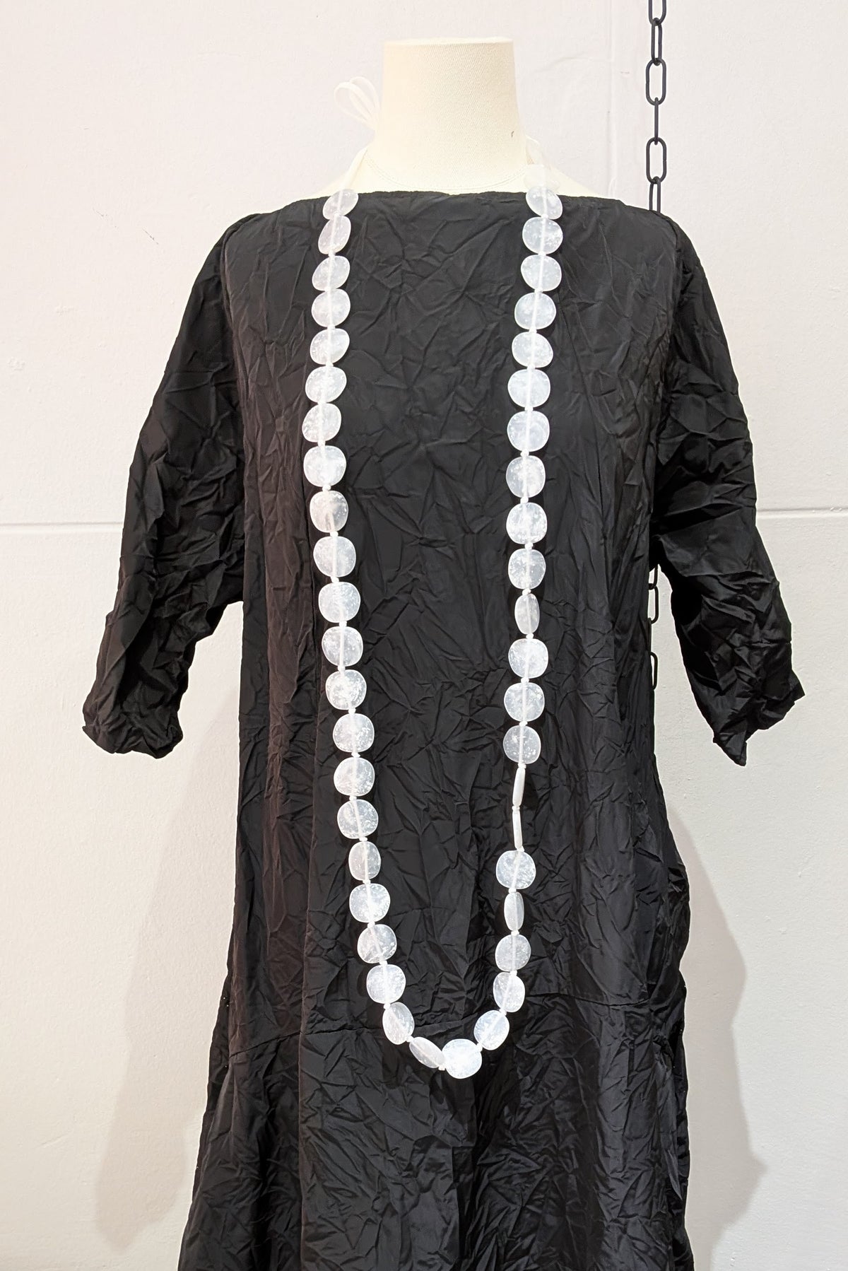 Maria Calderara - necklace - extra long white resin, adjustable length