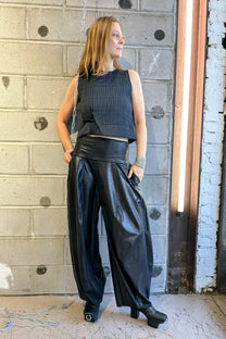 Maria Calderara Fitted Sleeveless Top Vest, quilted tiny tubes, -  Geometrical Minimal Italian Design