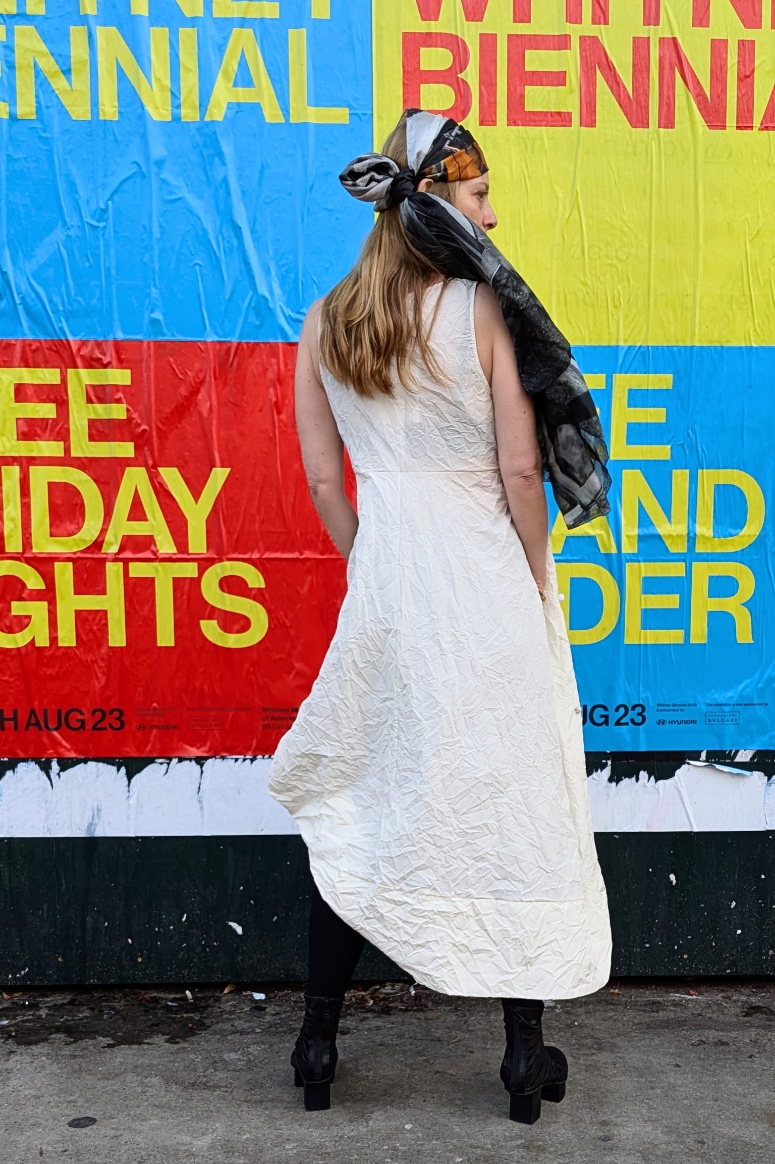 Maria Calderara - Dress- Oversized, light weight, art - cream