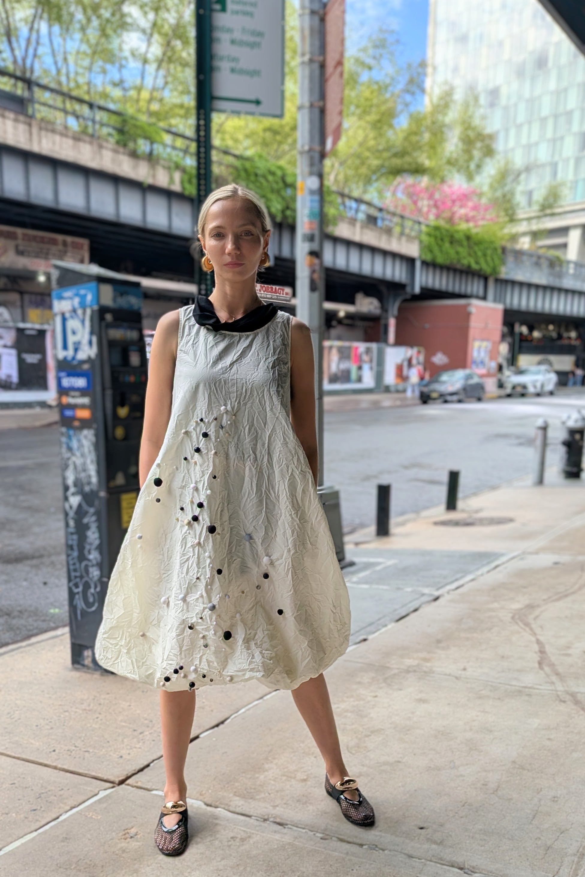 Maria Calderara - Dress- Oversized, light weight, art - cream