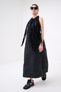 Maria Calderara - Dress - Halter neck, long, crinkled - Black