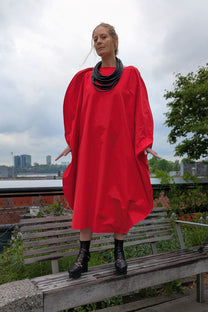 Maria Calderara - Dress - Red - Circle - Statement dress - LiLi The First NYC