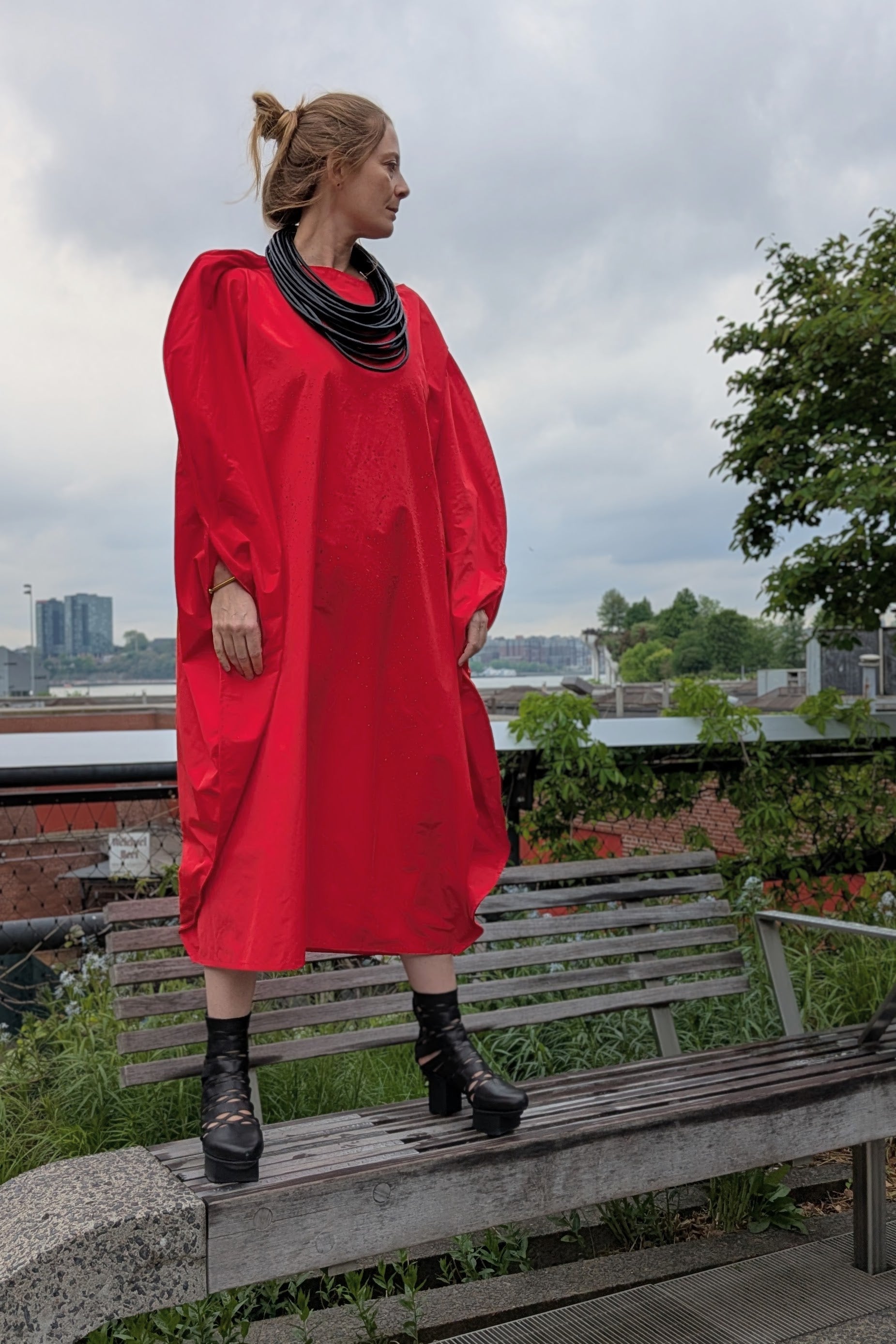 Maria Calderara - Dress - Red - Circle - Statement dress - LiLi The First NYC
