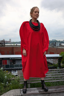 Maria Calderara - Dress - Red - Circle - Statement dress - LiLi The First NYC