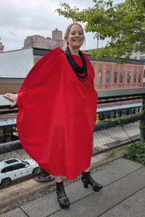 Maria Calderara - Dress - Red - Circle - Statement dress - LiLi The First NYC