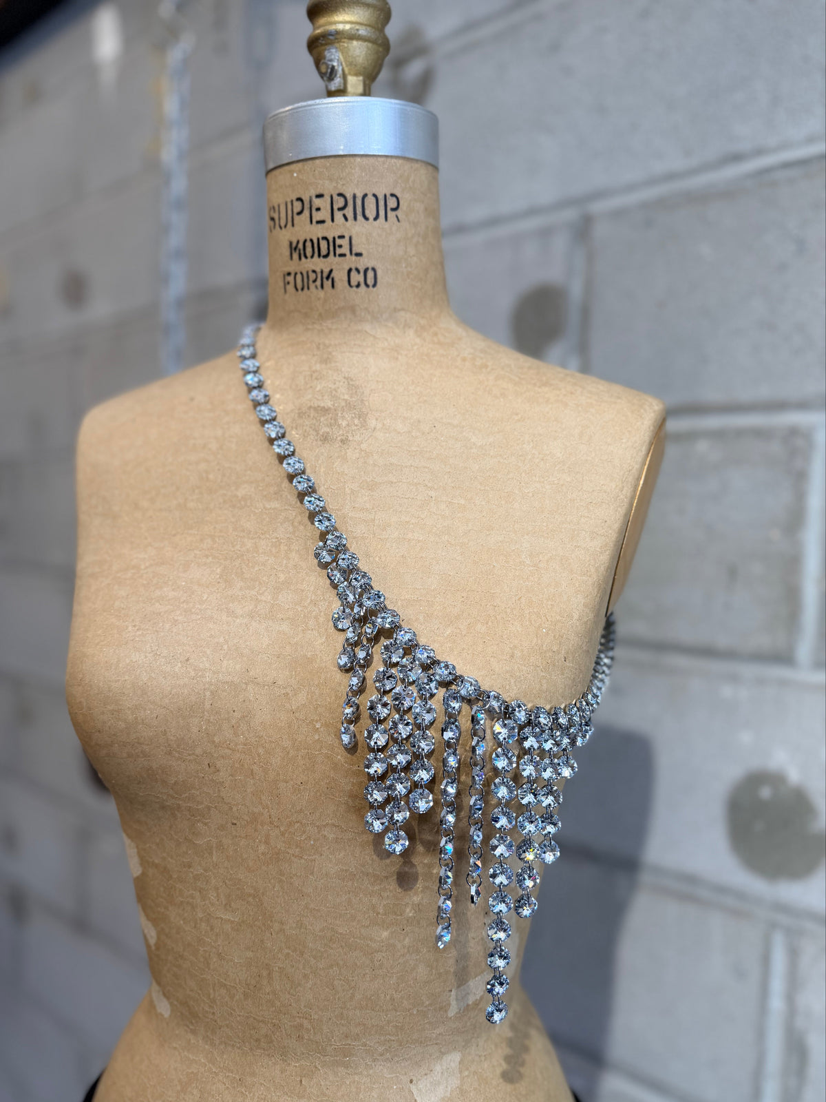 Maria Calderara - Necklace - Clear Crystals - Shoulder Jewelry