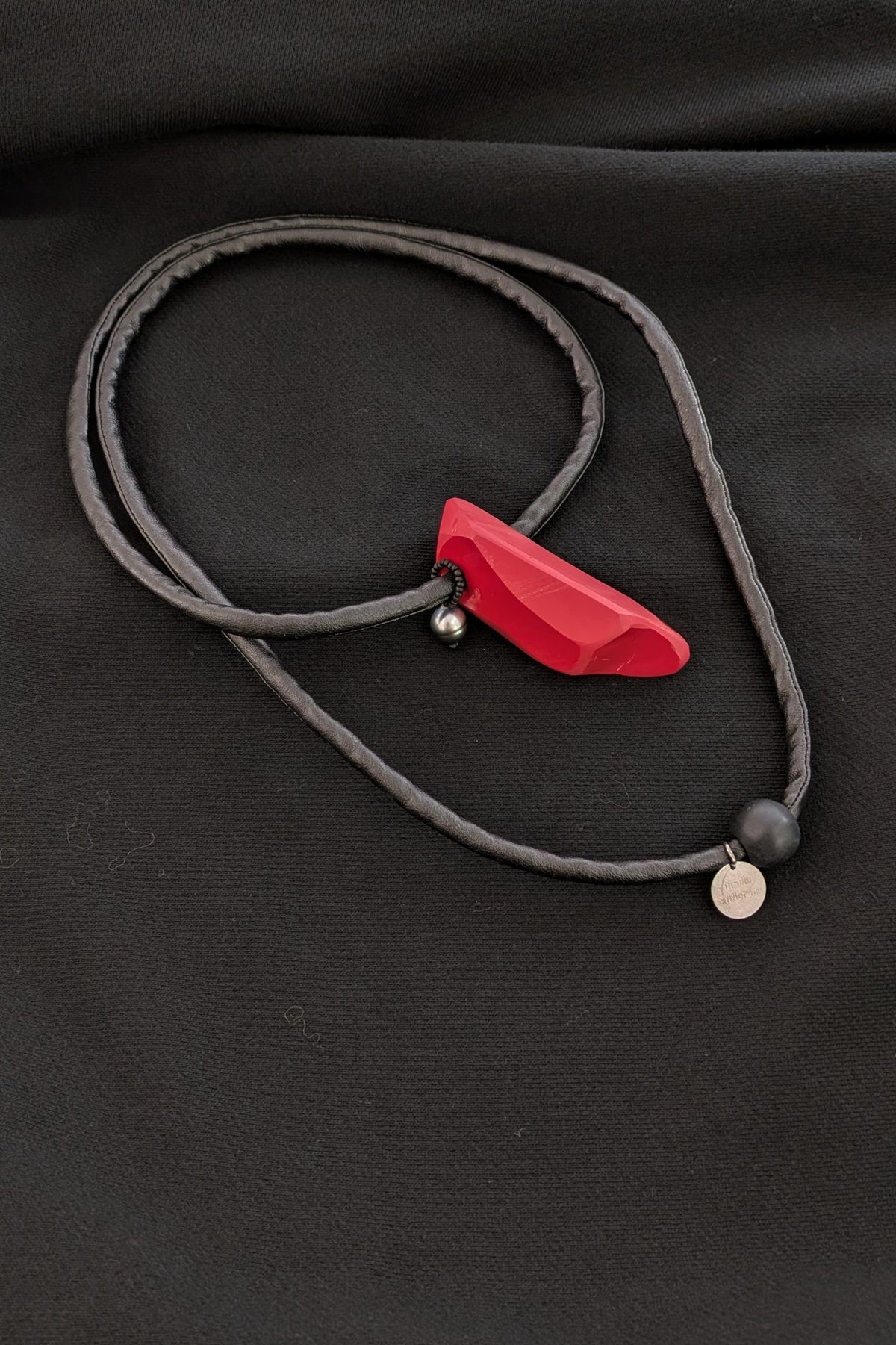 Maria Calderara - Necklace - Murano Glass - Black - red - clear