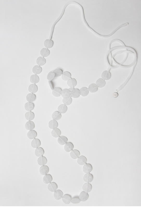 Maria Calderara - necklace - extra long white resin, adjustable length