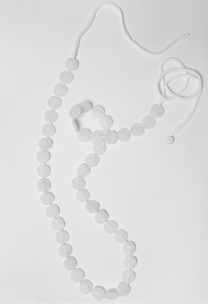 Maria Calderara - necklace - extra long white resin, adjustable length