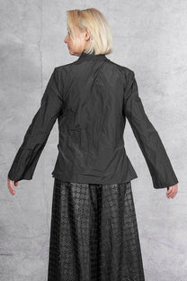 Maria Calderara - pants - wide leg - laser cut - faux leather - black