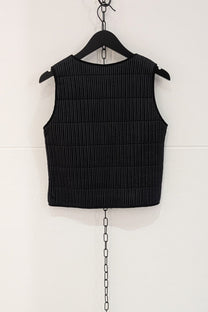 Maria Calderara Fitted Sleeveless Top Vest, quilted tiny tubes, -  Geometrical Minimal Italian Design