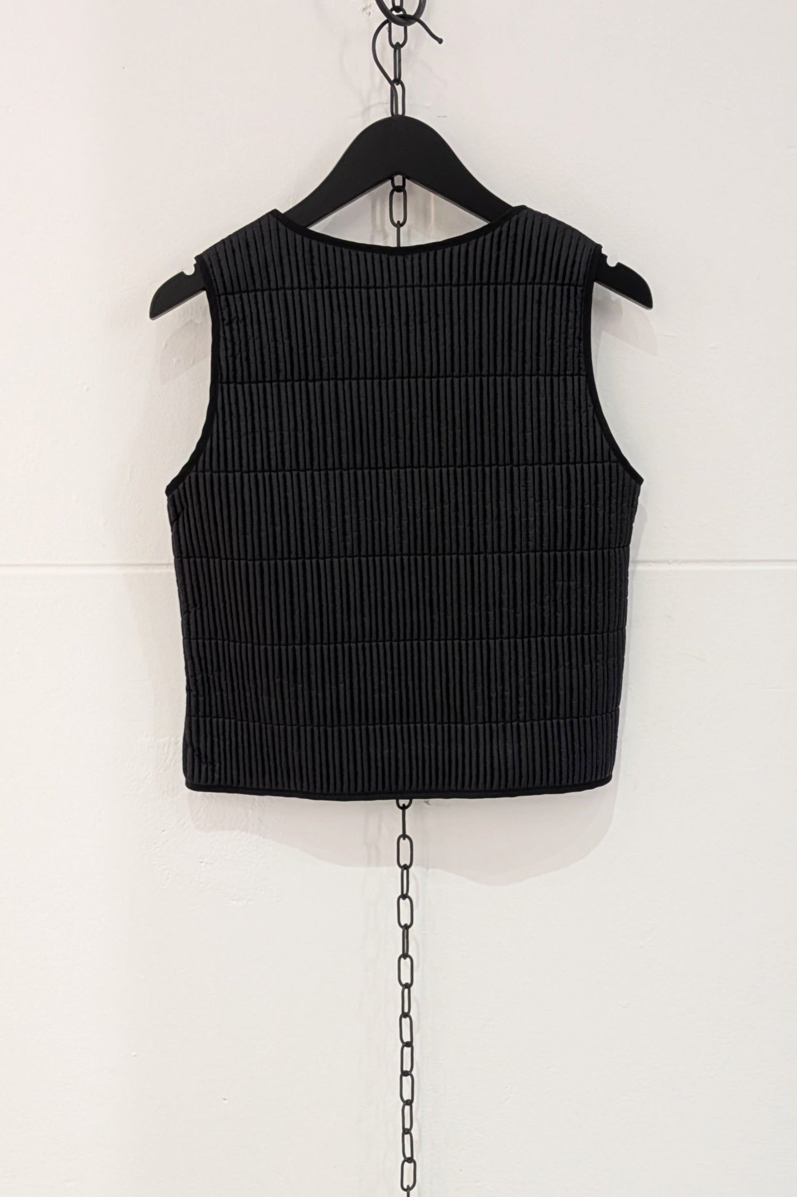 Maria Calderara Fitted Sleeveless Top Vest, quilted tiny tubes, -  Geometrical Minimal Italian Design