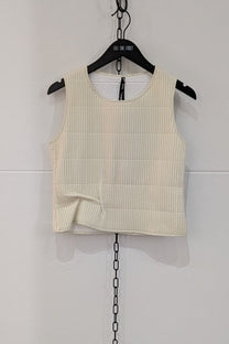Maria Calderara Fitted Sleeveless Top Vest, quilted tiny tubes, -  Geometrical Minimal Italian Design