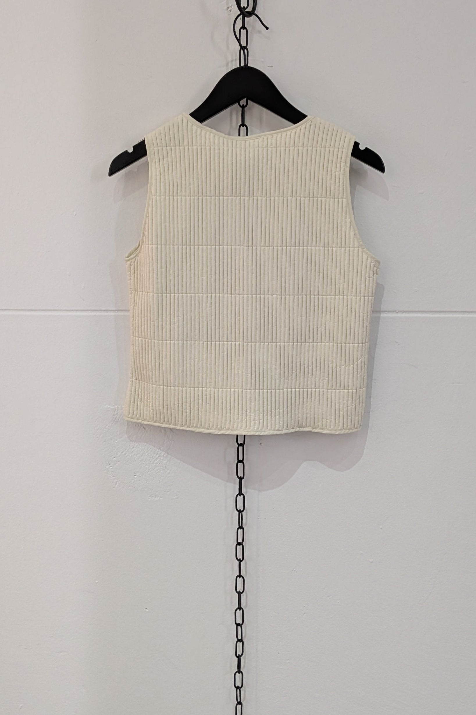 Maria Calderara Fitted Sleeveless Top Vest, quilted tiny tubes, -  Geometrical Minimal Italian Design