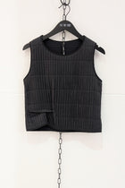 Maria Calderara Fitted Sleeveless Top Vest, quilted tiny tubes, -  Geometrical Minimal Italian Design