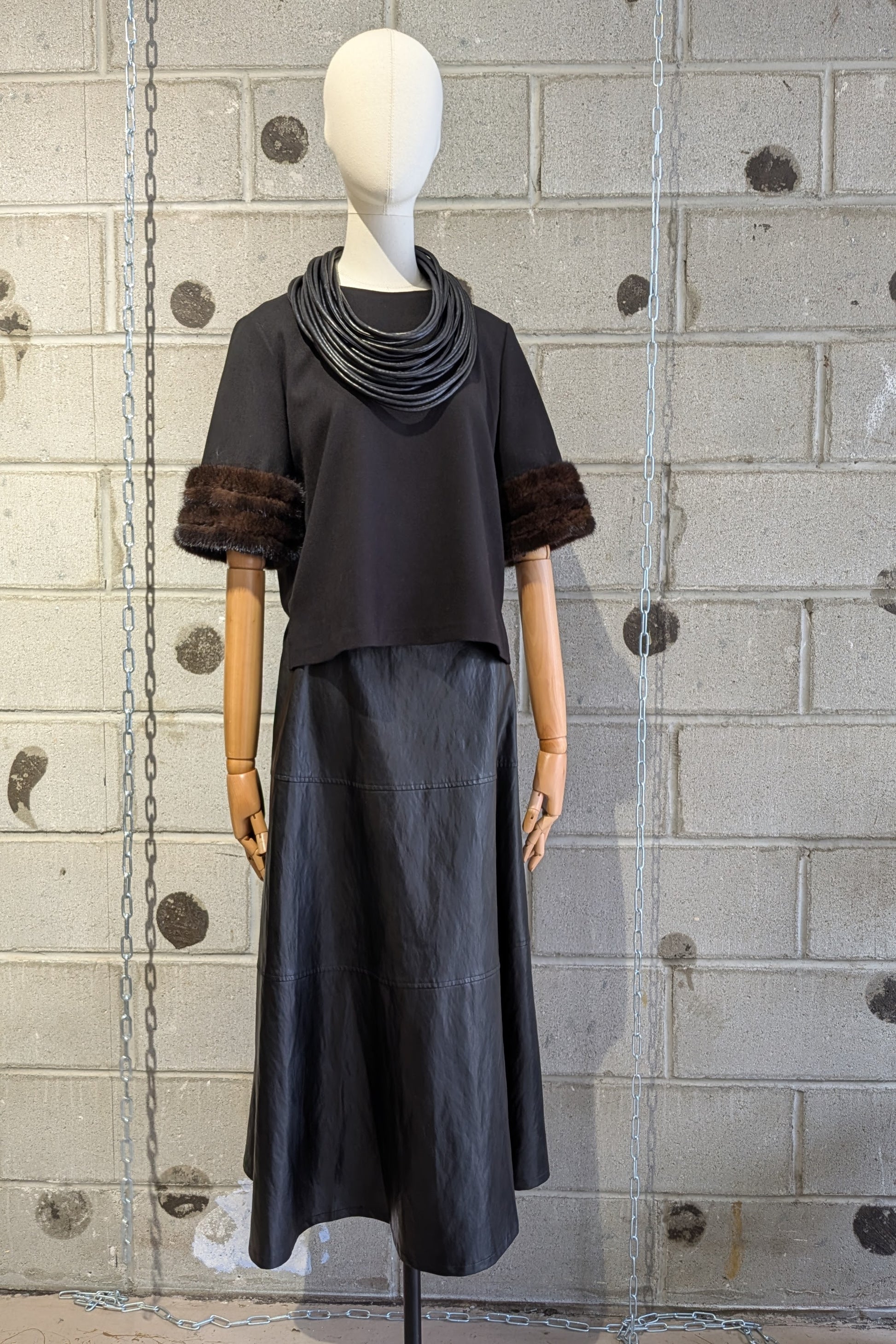 Mignon Doo Faux Leather Nidi Skirt