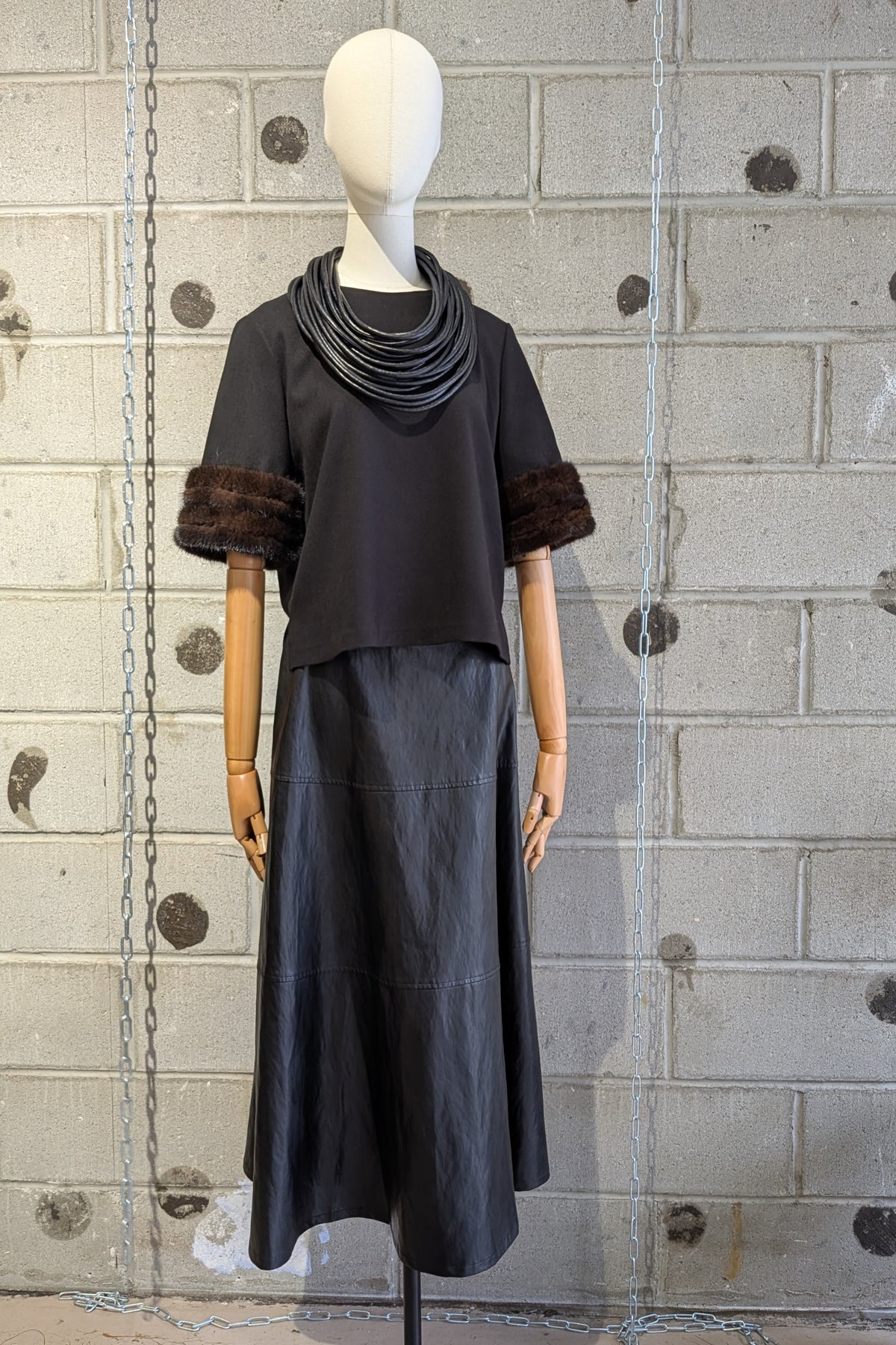 Mignon Doo Faux Leather Nidi Skirt