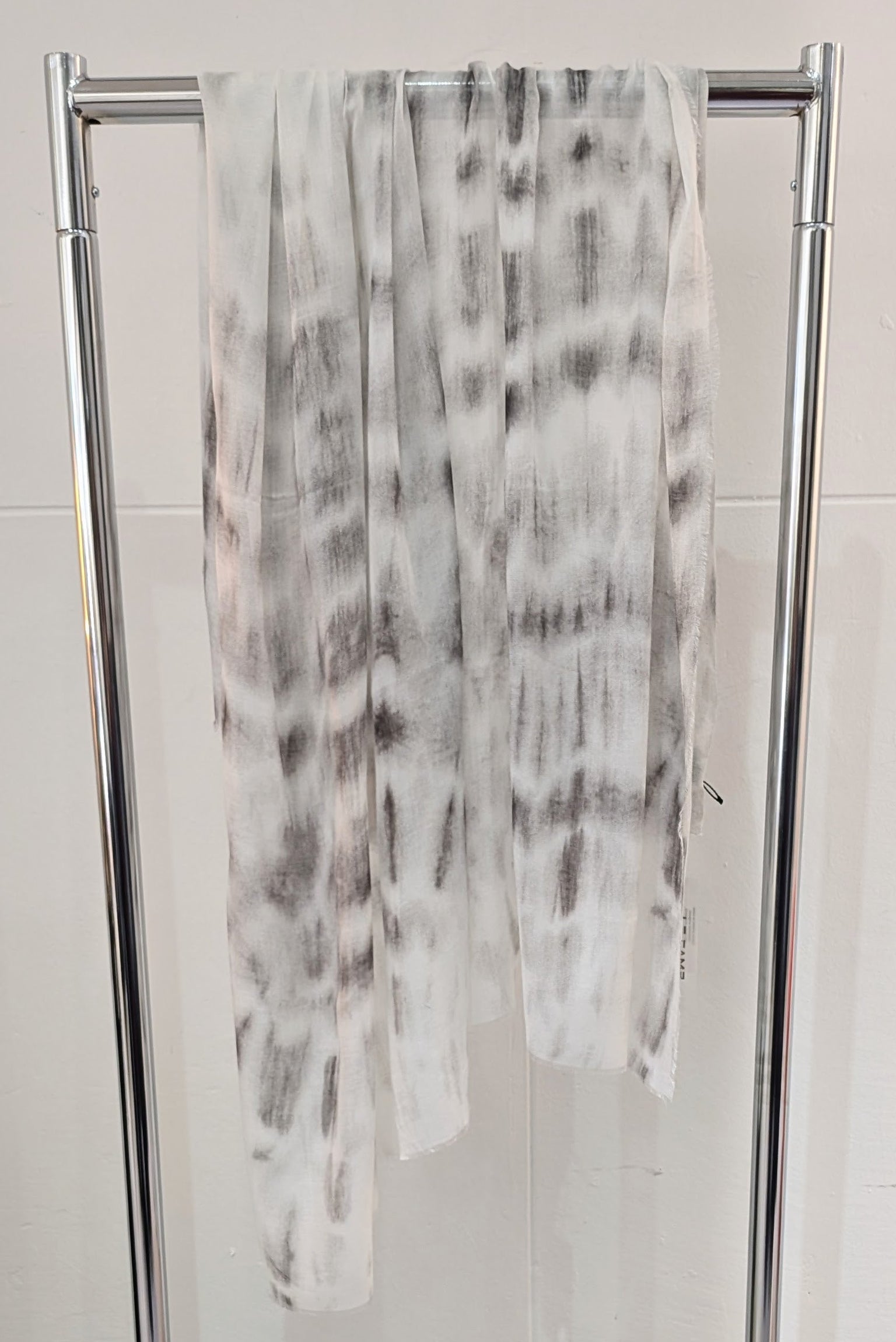 Modal Silk summer scarf, black and white