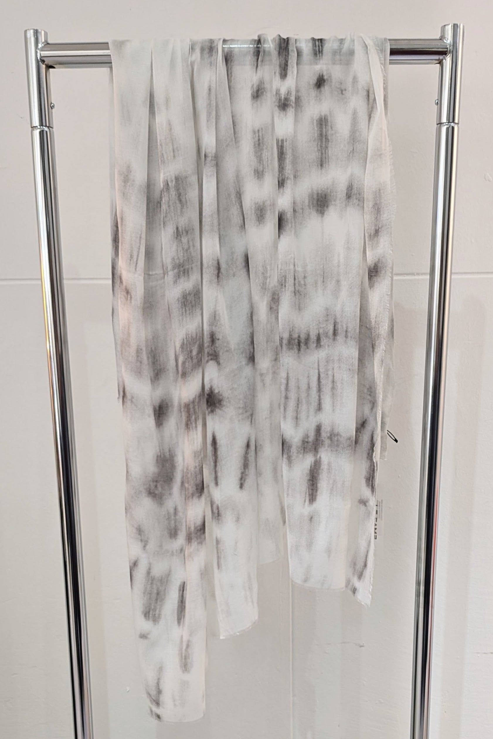 Modal Silk summer scarf, black and white