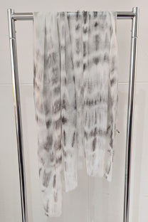 Modal Silk summer scarf, black and white
