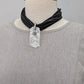 Selenite crystal necklace on leather