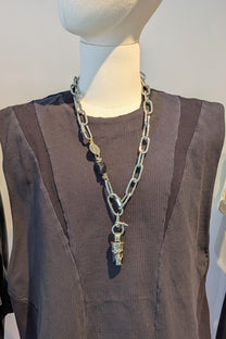 Mya Lambrecht - Long necklace - Stainless steel - Obsidian - Unisex