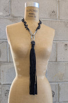 Mya Lambrecht - Tourmaline leather tassel necklace