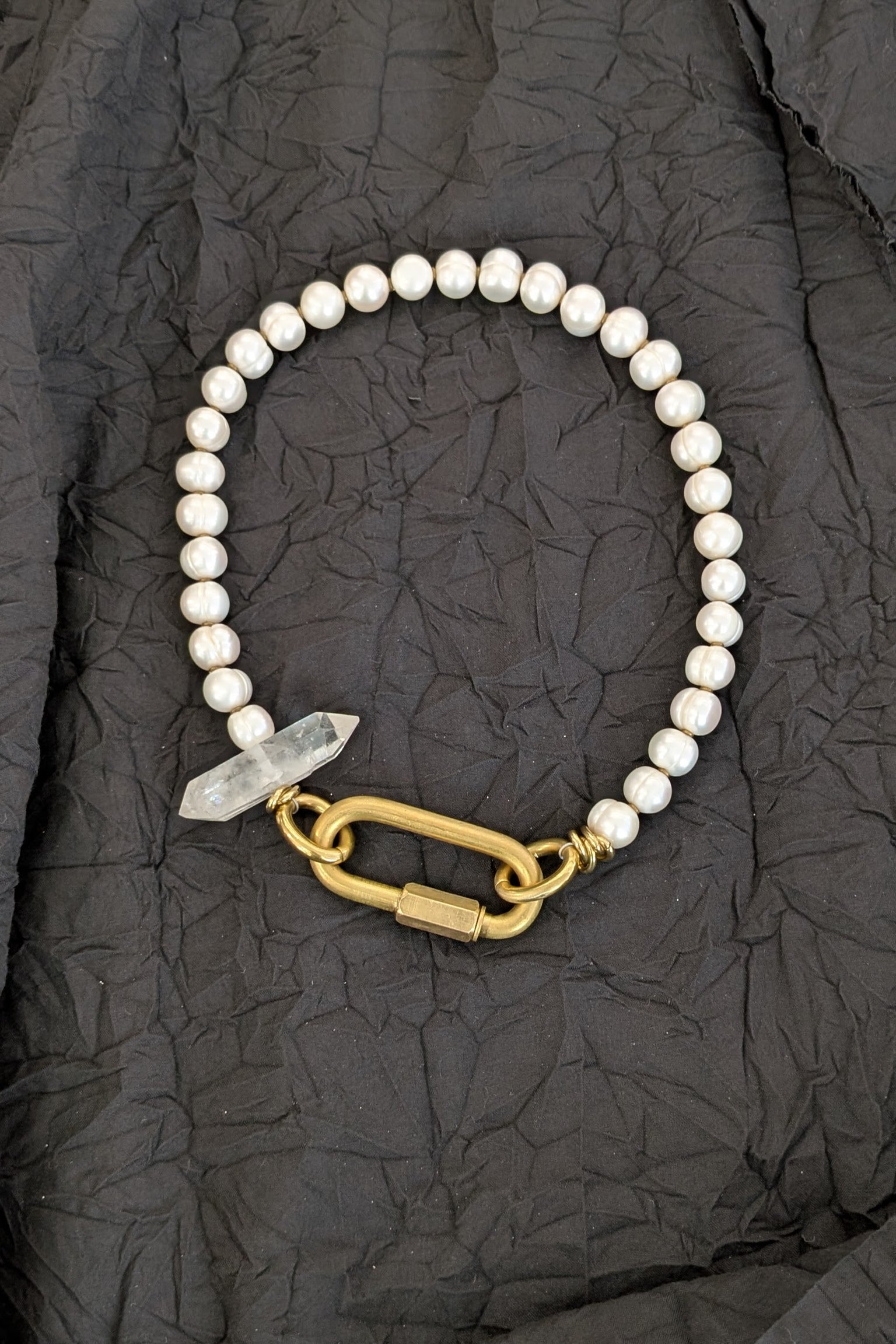 Mya Lambrecht Hepburn Fresh Water Pearls Necklace Crystal