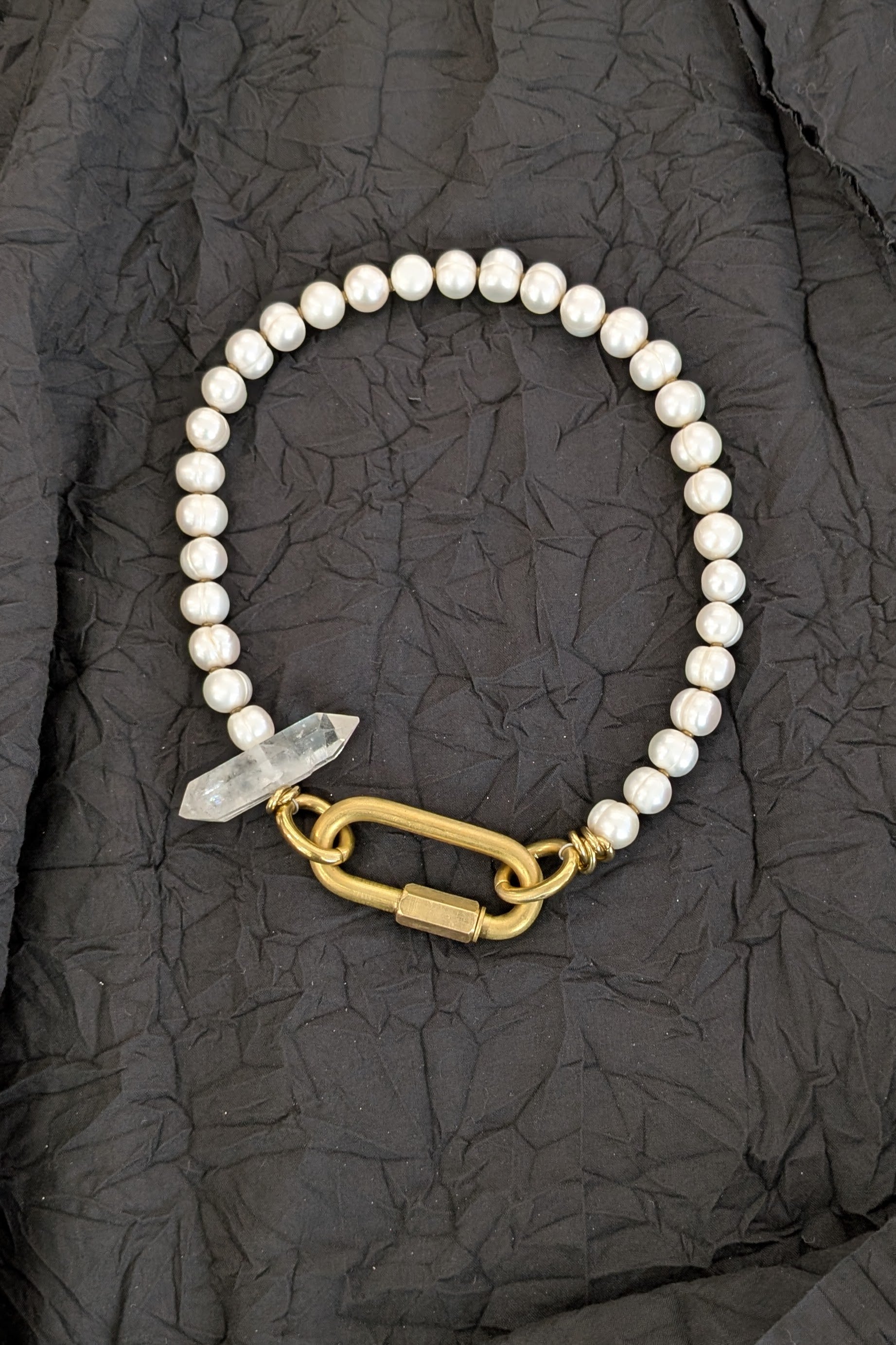 Mya Lambrecht Hepburn Fresh Water Pearls Necklace Crystal