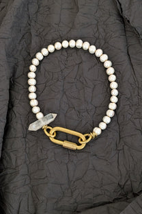 Mya Lambrecht Hepburn Fresh Water Pearls Necklace Crystal