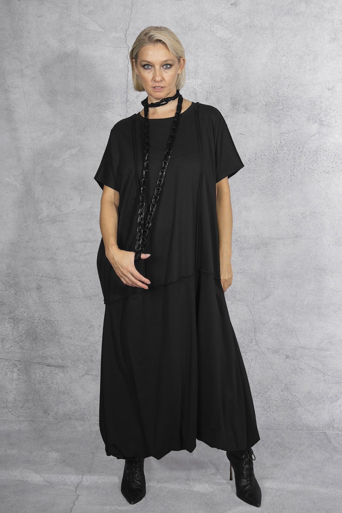 NRK - Dress - Oversized - French Teri - Black