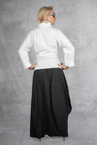 NRK - Skirt - Pull on - Plaid  - tartan - cotton wool - grey