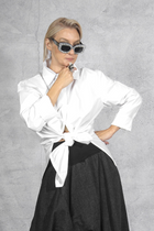NRK - shirt - button down - white - double collar