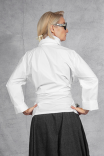 NRK - shirt - button down - white - double collar