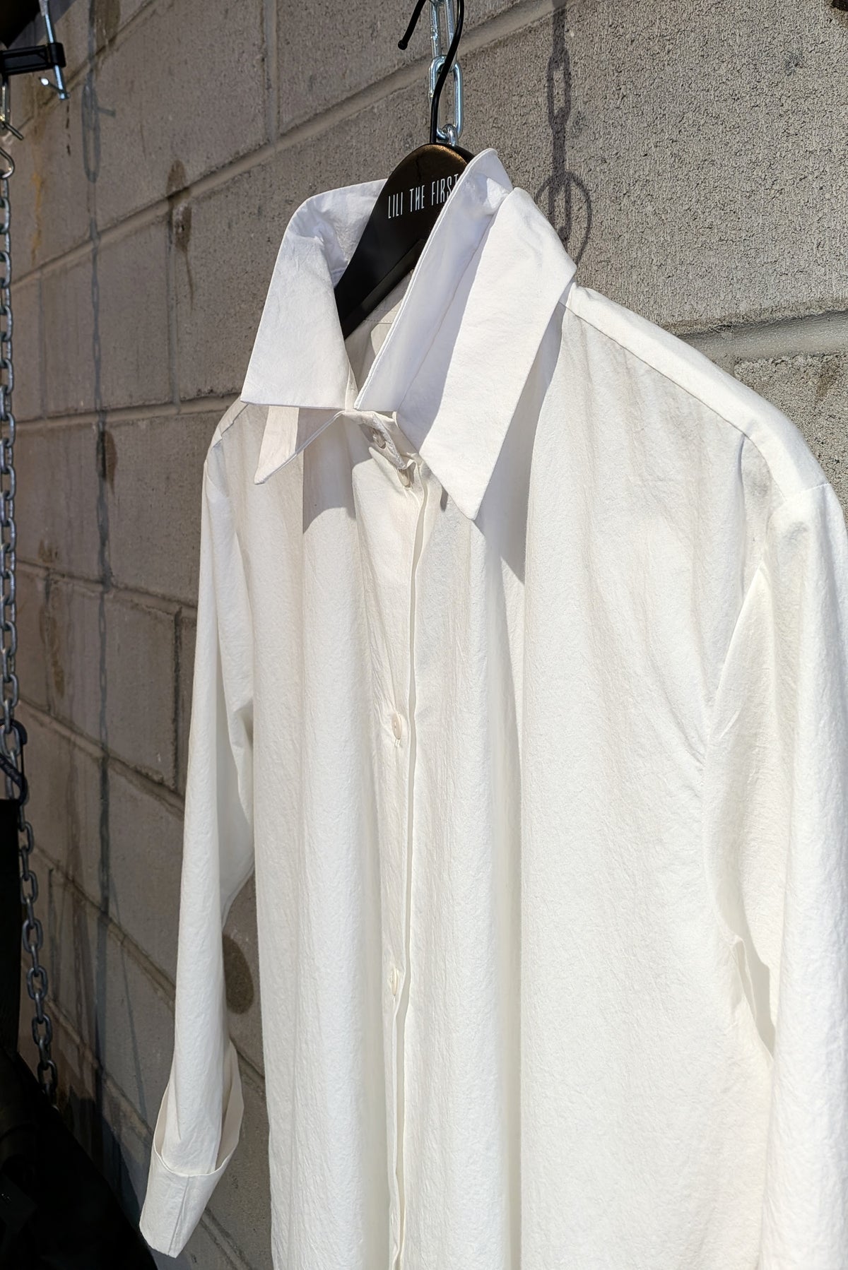 NRK - shirt - button down - white - double collar
