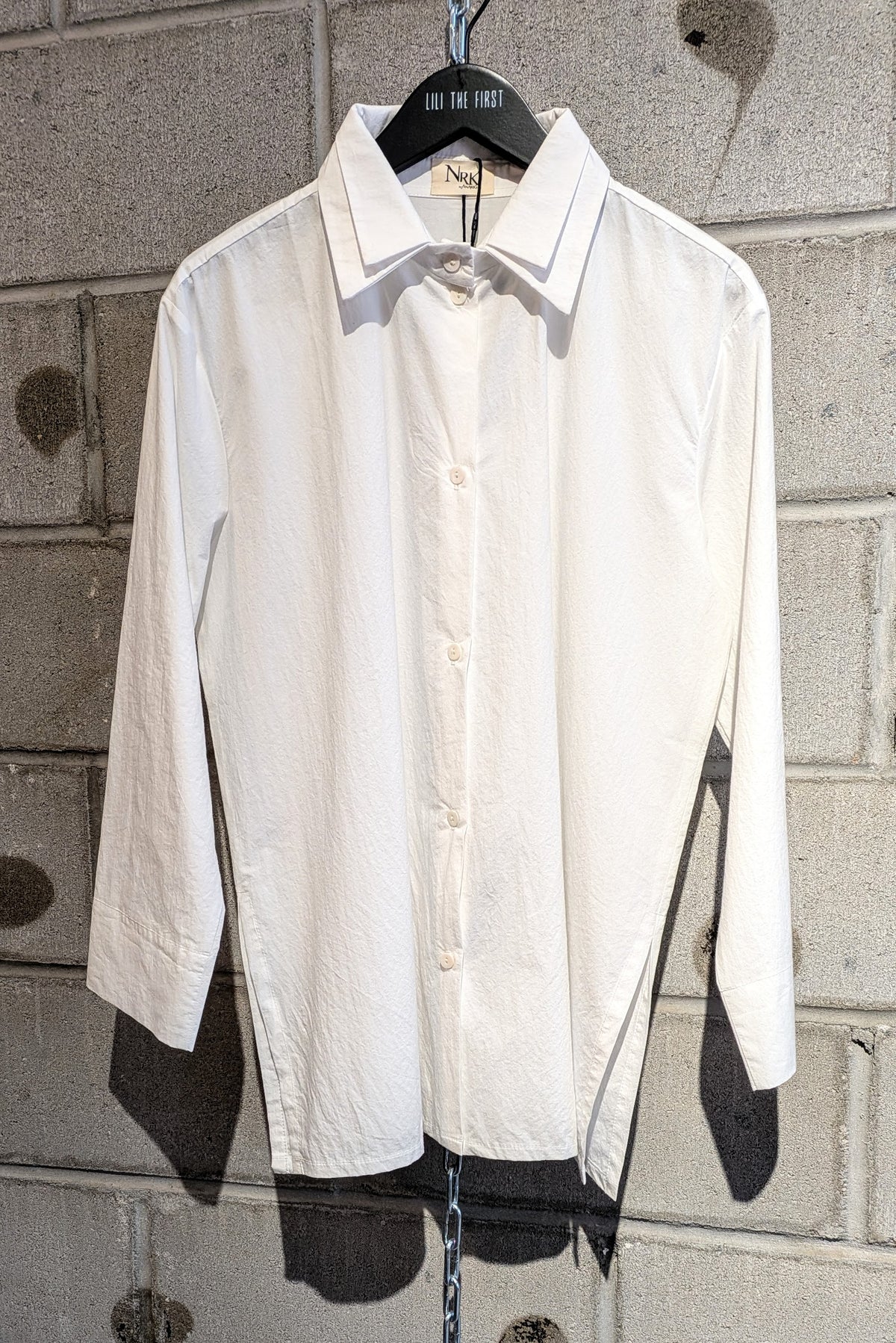 NRK - shirt - button down - white - double collar