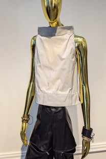 NRK Bisu square structured tank top mesh overlay